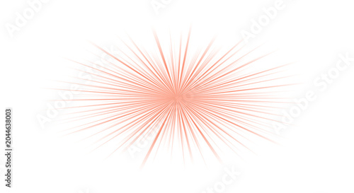 Obraz na plátně Light red starburst effect with radiating sharp thin lines on transparent backgr