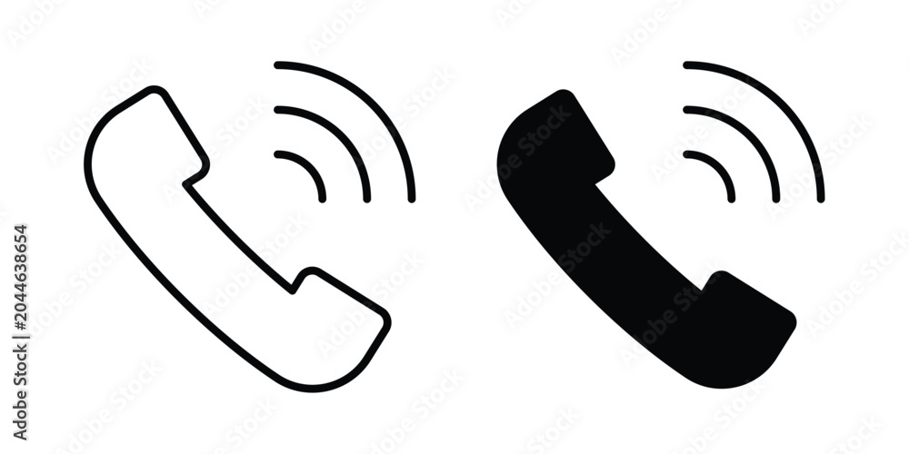 Obraz premium Phone call icon editable. Vector pack in black