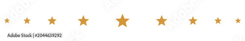 Foto Gold star line divider design element.