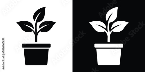 Принти на полотні Minimalist potted plant vector icon