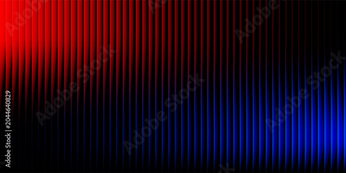 Fotografie Abstract dark background vertical lines neon light sources bright red intense bl