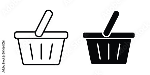 Foto Shopping basket icon editable. Vector pack in black
