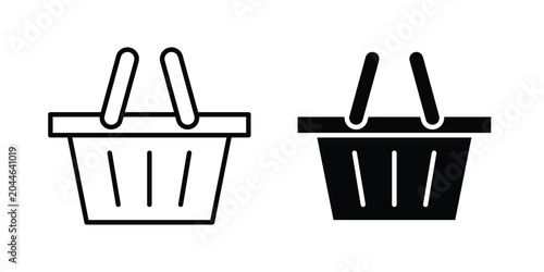 Bild auf Leinwand Shopping basket icon editable. Vector pack in black