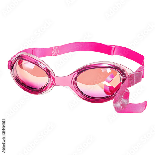 Pink Reflective Swimming Goggles with Adjustable Strap