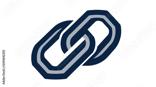 Two Interlocking Blue Chain Links Symbolizing Connection.