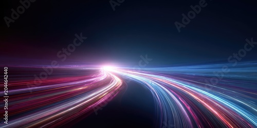 Streaks of light blaze across a dark background