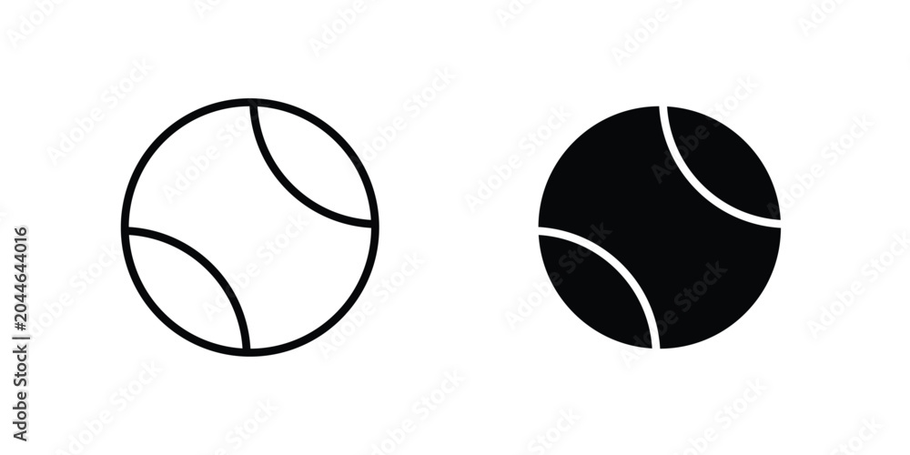 Fototapeta premium Tennis icon editable. Vector pack in black