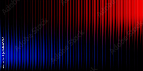 Tableau sur toile Abstract dark background vertical lines neon light sources bright red intense bl