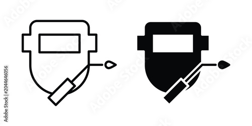 Foto Welding icon editable. Vector pack in black