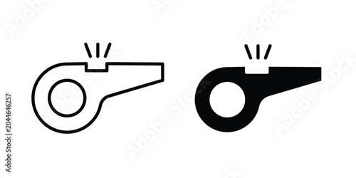 Billede på lærred Whistle icon editable. Vector pack in black