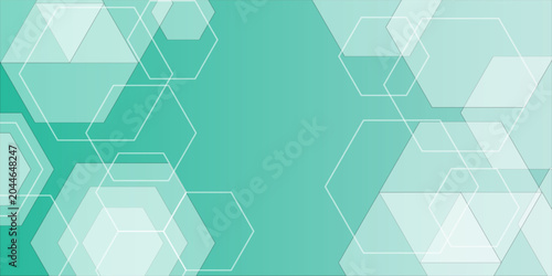 Fotografia Mint green hexagon pattern background looks like honeycomb vector illustration modern graphic lighting effect