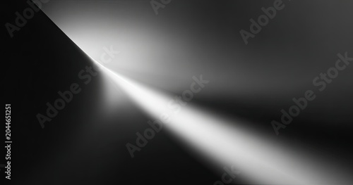 Abstract light ray emerging from darkness against gradient background