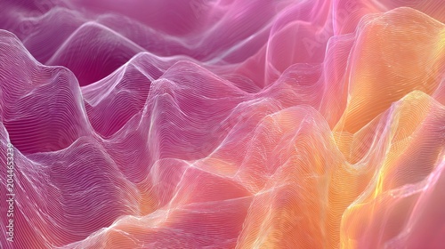 Ethereal, translucent waves of color undulate like a sonic landscape