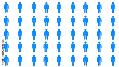 Minimalist people pattern with transparent background, Repetitive human shapes
