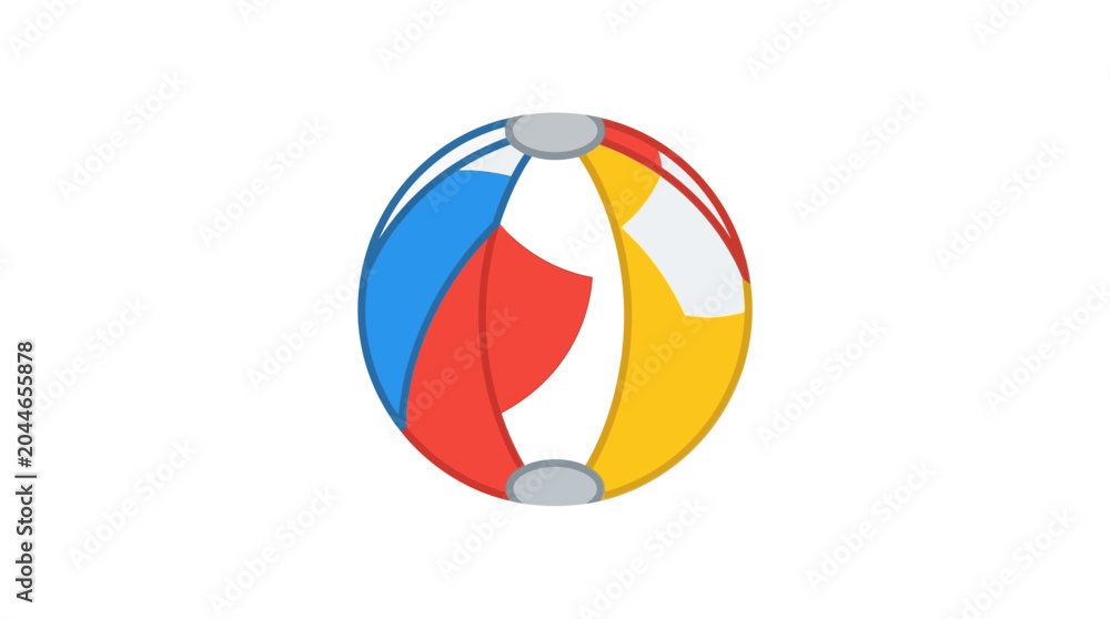 Fototapeta premium Colorful Inflatable Beach Ball Isolated on White