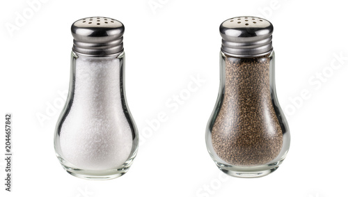Quadro su tela Glass salt and pepper shakers with metal lids