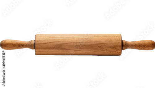 Tableau sur toile Wooden rolling pin with handles for baking