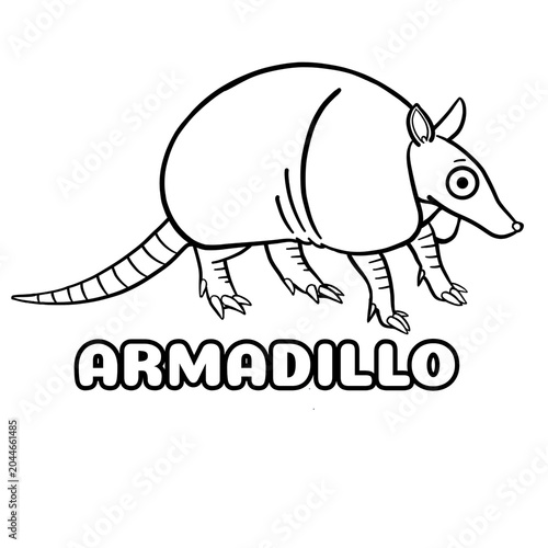 coloring animal armadillo alphabet for kids