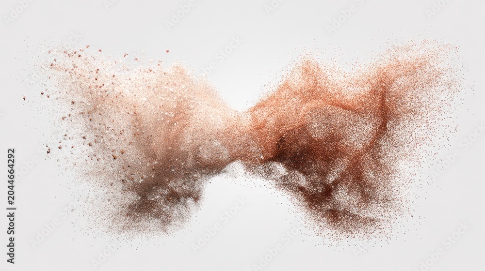 Fototapeta premium Abstract explosion of dust particles on white background