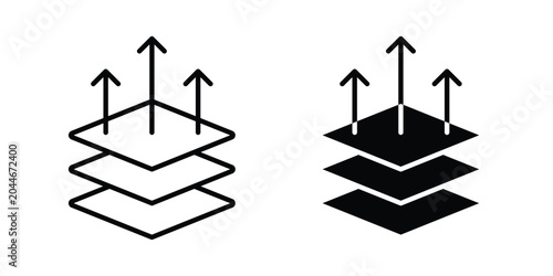 Foto Breathable icon set in black, suitable for graphic projects and designs