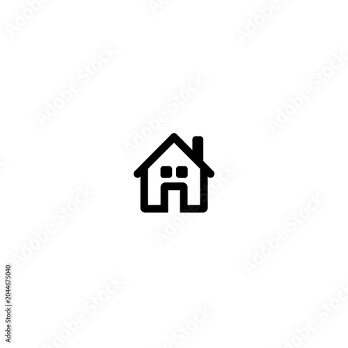 Modern Home Outline Icon Collection – Minimal Residential House Symbols