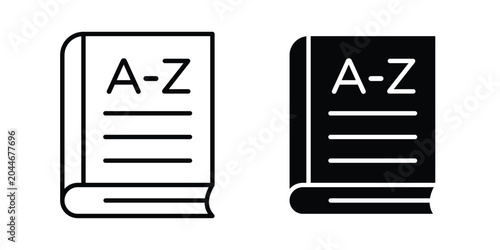 Quadro su tela Dictionaries icon set in black, suitable for graphic projects and designs