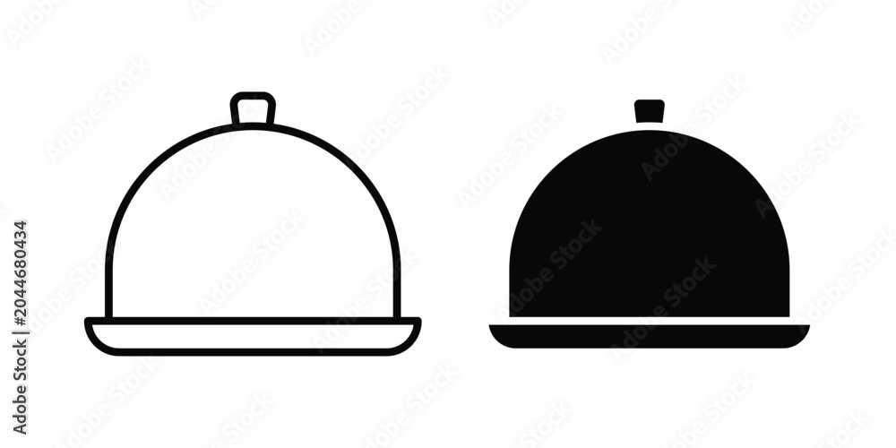 Fototapeta premium Food tray icon set in black, suitable for graphic projects and designs
