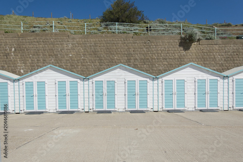 Beach Huts at Saltdean near Brighton in East Sussex, England