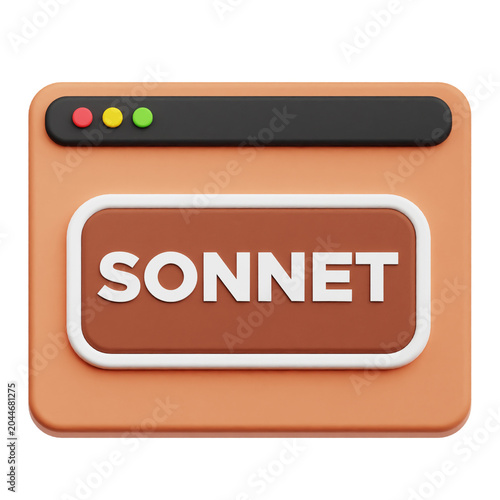 Photos SONNET AI Tools 3D Icon Isolated On The Transparent Background