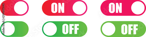 Foto A set of six toggle switch in red and green colors with on and off labels, featu
