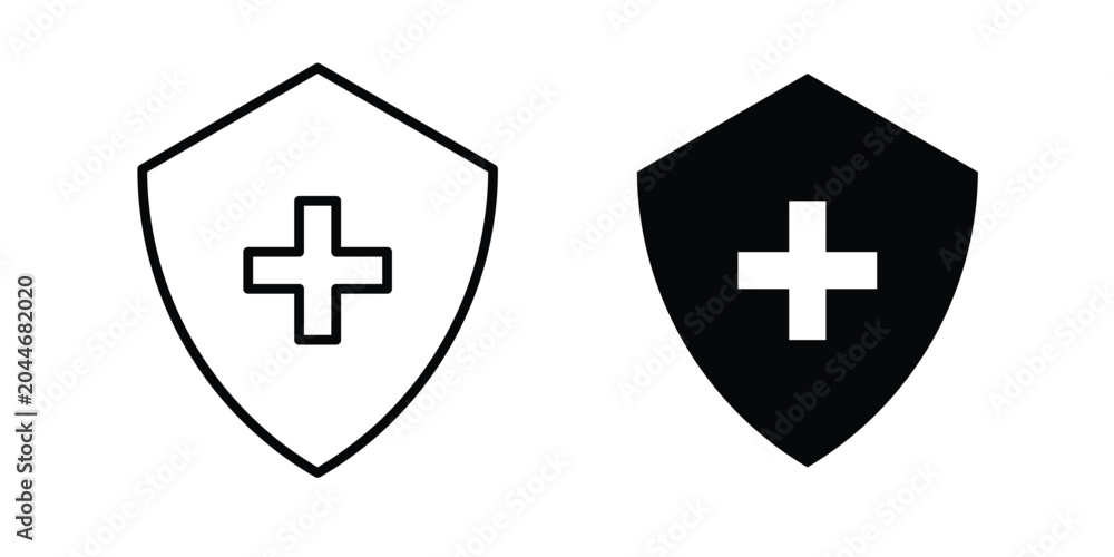 Fototapeta premium Immunity icon set in black, suitable for graphic projects and designs