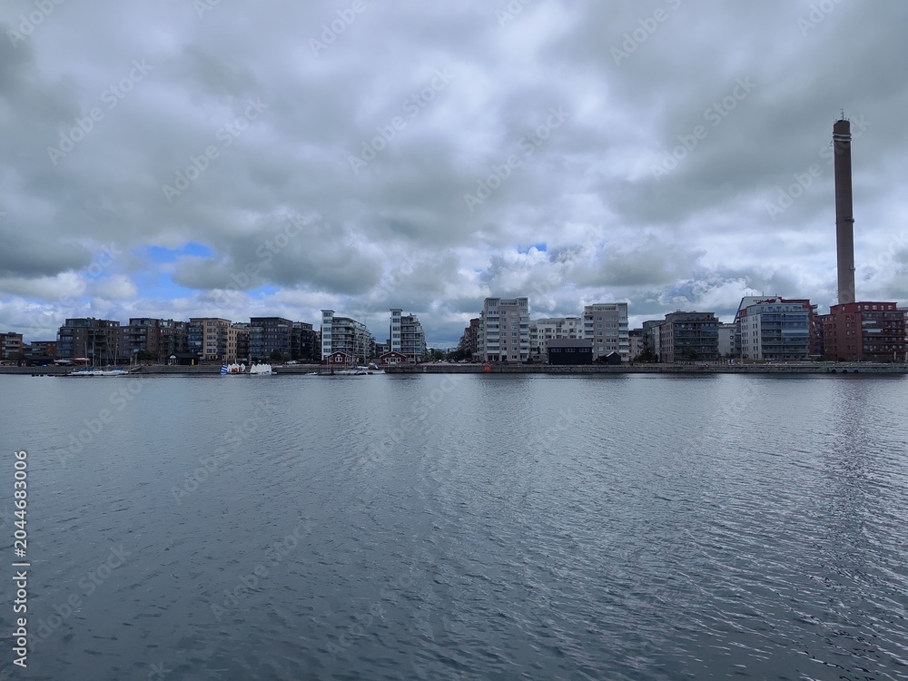 Obraz premium City view of city with chimney - Malmo, Sweden