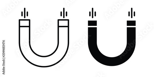 Canvastavla Magnet icon set in black, suitable for graphic projects and designs