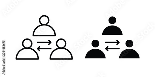 Tableau sur toile Mediator icon set in black, suitable for graphic projects and designs