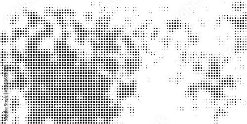 Tableau sur toile Abstract Scattered Square Halftone Grunge Texture Overlay Isolated on Transparen