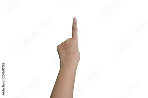 Set of counting hand women sign isolated on white background