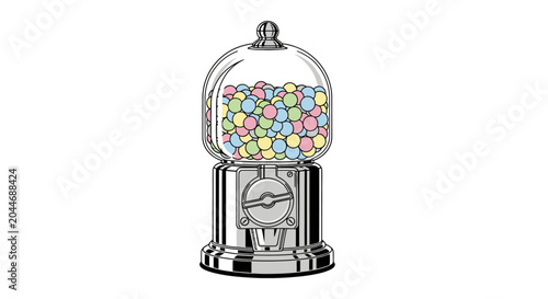 Foto Colorful gumball machine with candy.