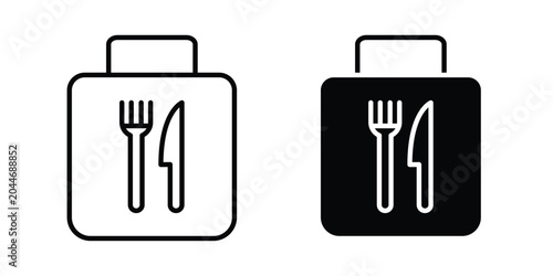 Foto Take away food icon set in black, suitable for graphic projects and designs