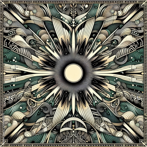 Luxury Aztec Sun Opener Tribal Mosaic Background