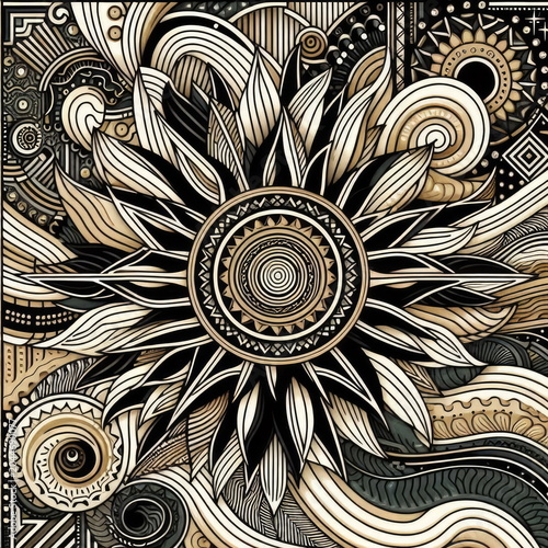 Luxury Aztec Sun Opener Tribal Mosaic Background