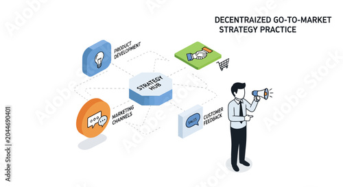 Illustrated Decentralized GoToMarket Strategy Concept Visualization.