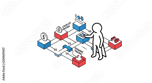Person navigating digital network infrastructure pathway.