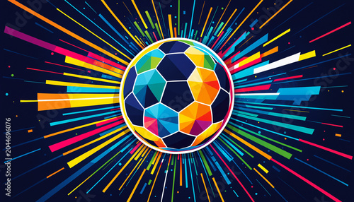 colorful faceted soccer bal...