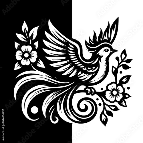 black and white bird