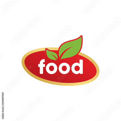 food logo sticker label Vegan Organic Natural sign symbol modern design.