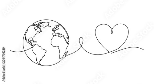Photos earth love heart line art