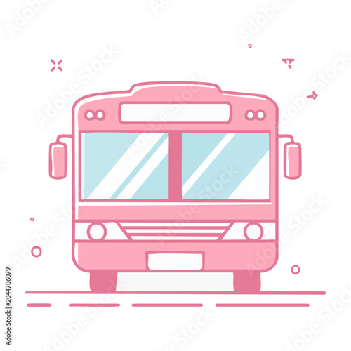 Pink bus illustration