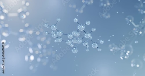 Tocainide rotating 3D model of antiarrhythmic agent, seamless looped video
