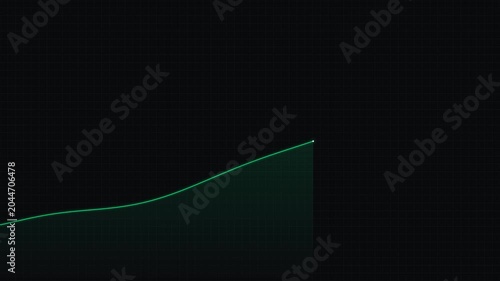 Modern Uptrend Stock Market Chart Animation on Black Background