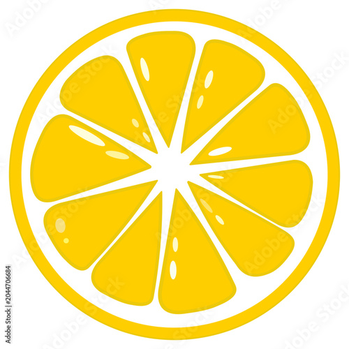 Lemon Slice Vector Illustration Isolated on Light Background